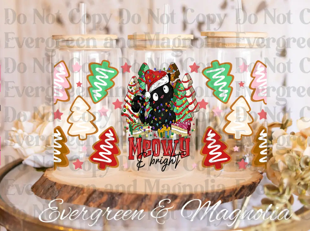 116-Cat christmas meowy And Bright-animal Christmas-Cartoon Christmas-Christmas Tree-Snowman Christmas