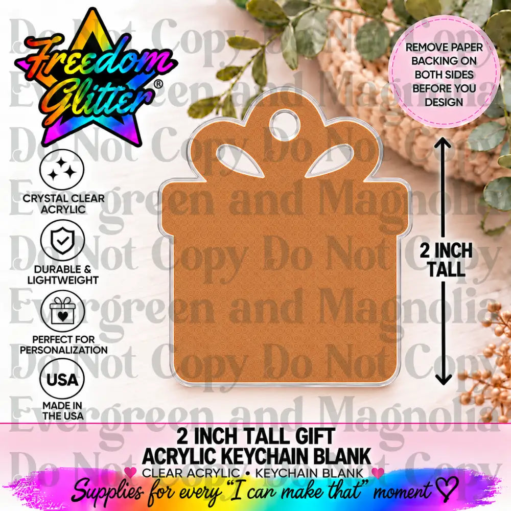 2in Gift Keychain Acrylic Blank – Clear Acrylic