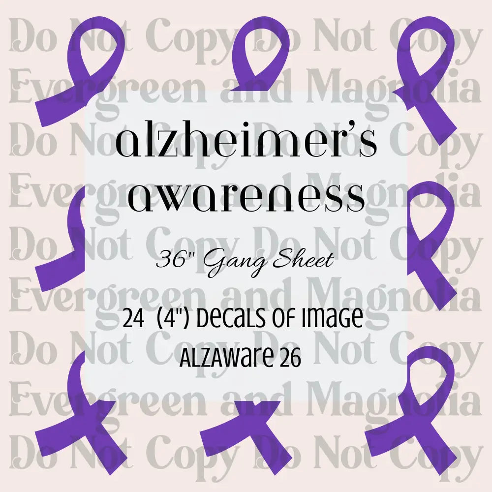 Alzheimer's Awareness Gang Sheets