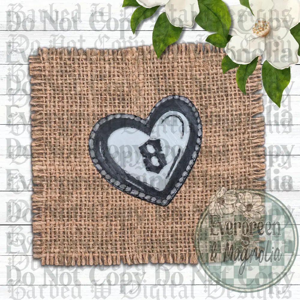 8 Ball Heart Charm