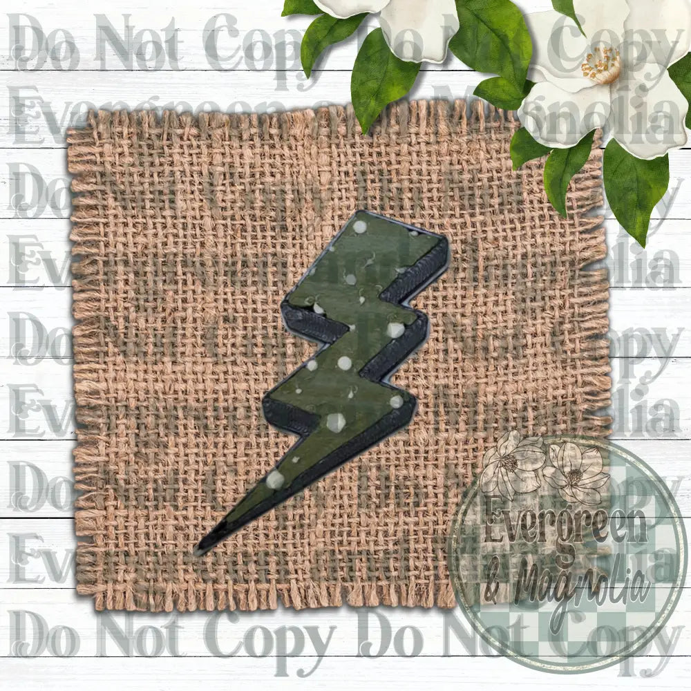 Green Lightning Bolt Charm