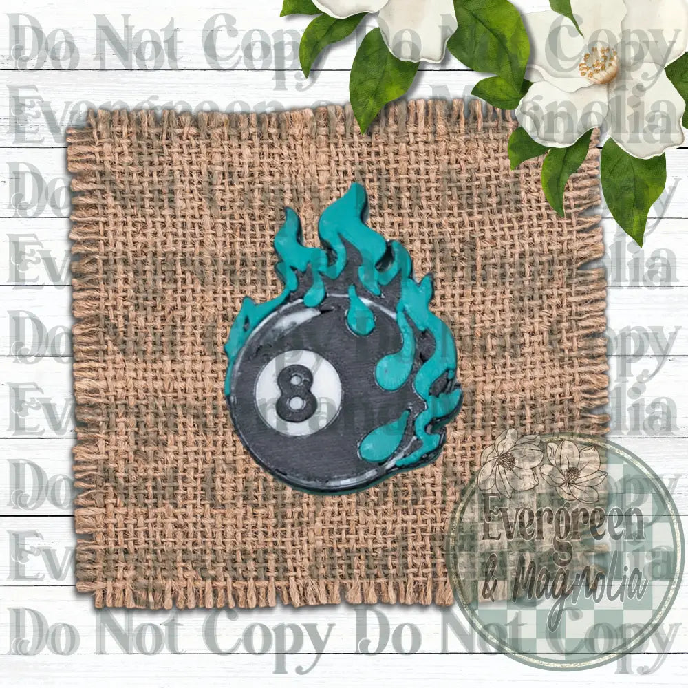 Blue Flame 8 Ball Charm