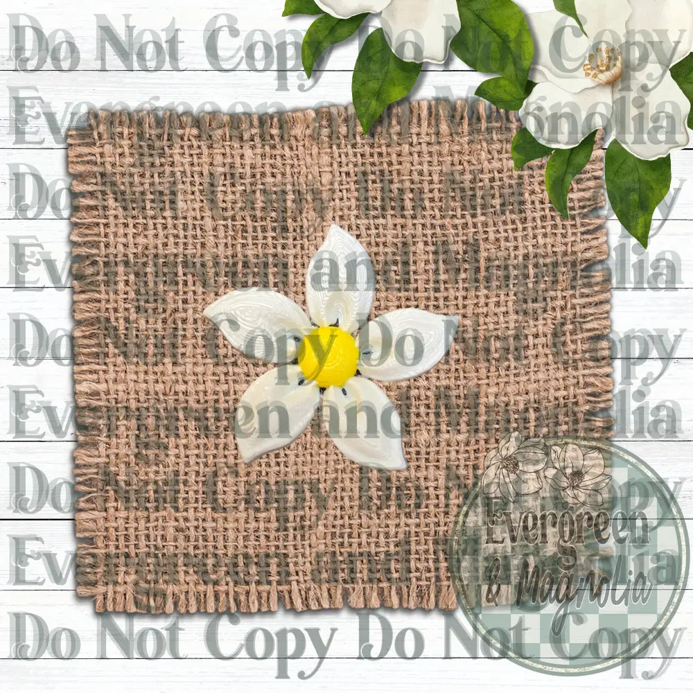 Yellow and White Flower Charm