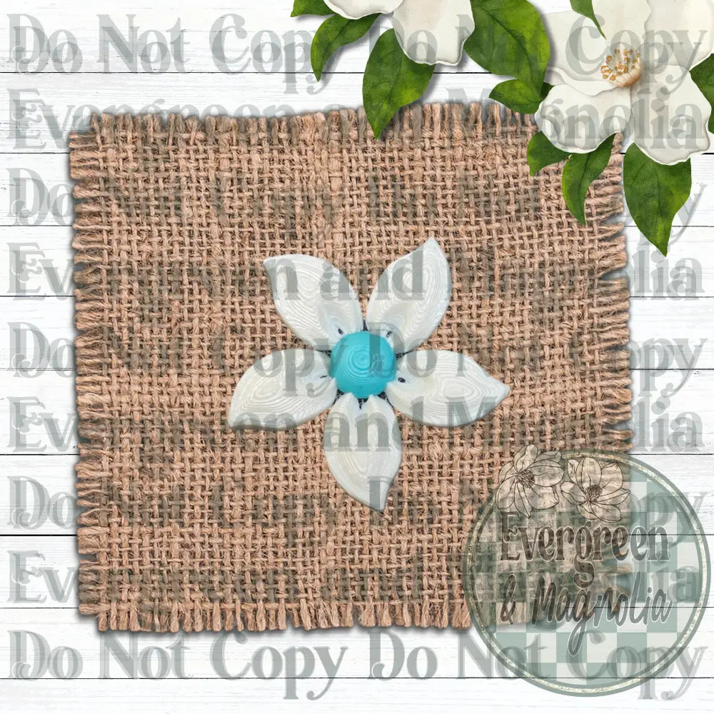 Blue and White Flower Charm