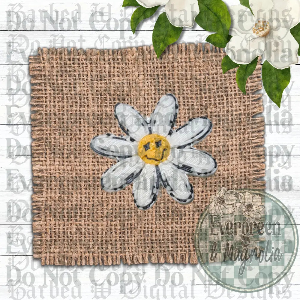 Smiley Face Flower Charm
