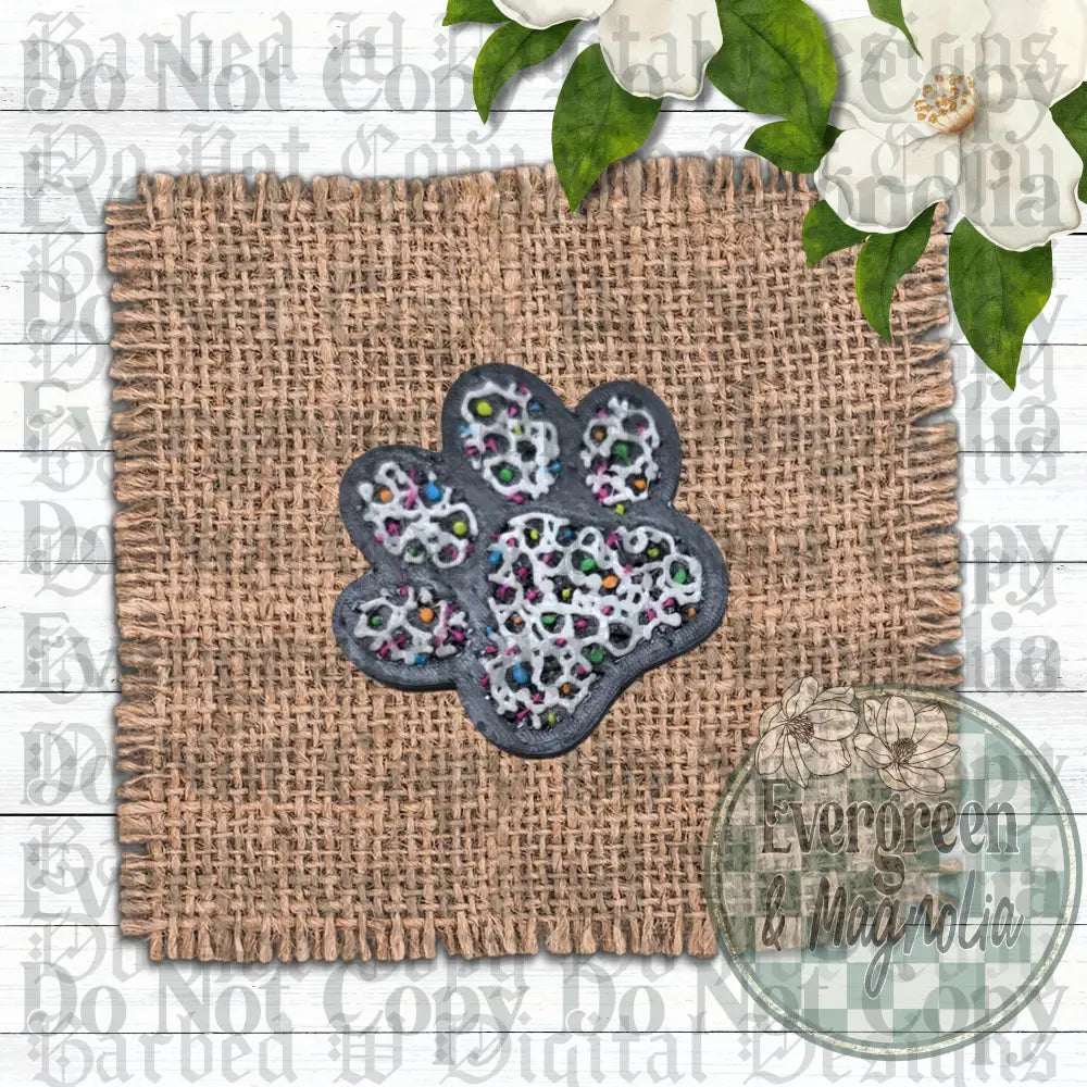 Rainbow Leopard Paw Print Charm