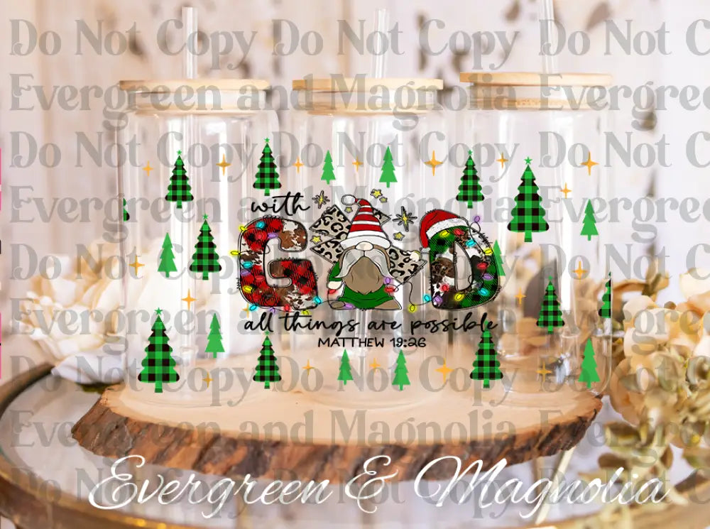 48-With God All Things Are Possible- Jesus Christmas-christmas gnomes
