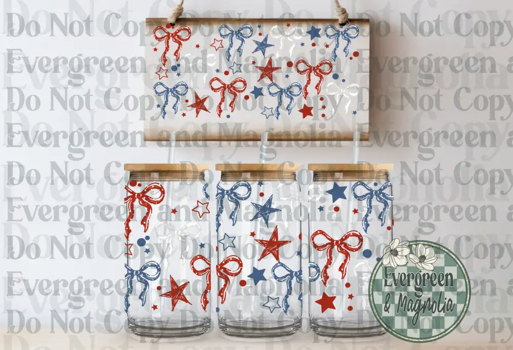 Patriotic coquette bows & stars