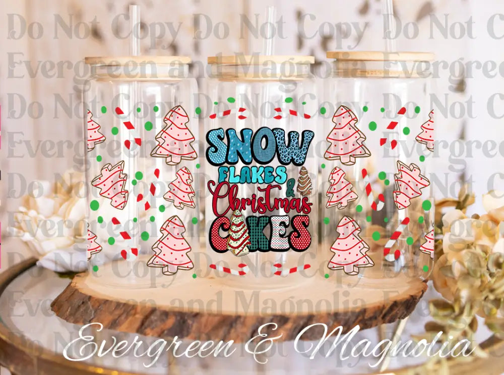 75-Snow Flakes And Christmas Cakes Merry Christmas cakes