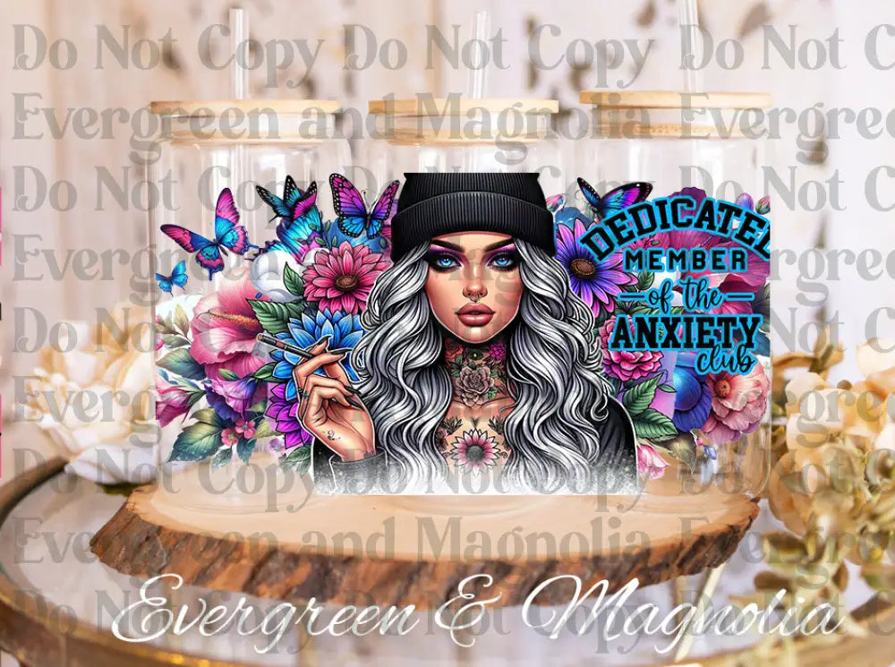 Anxiety Girly top bleach UV DTF print