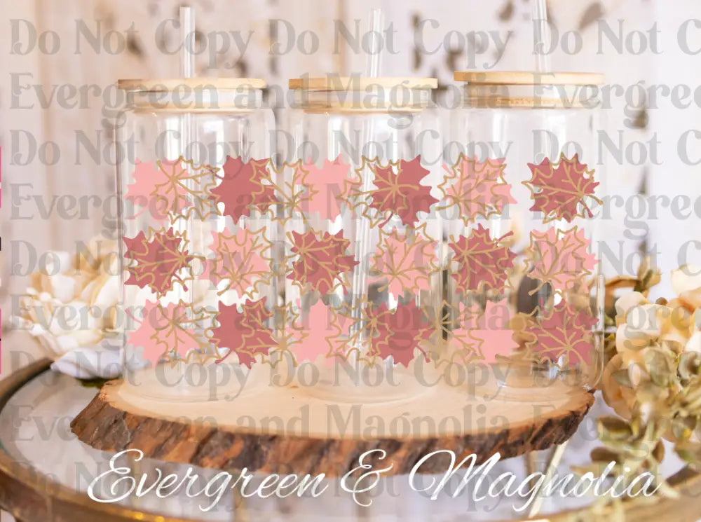 Autumn vibes Bundle 2 Pink leaves