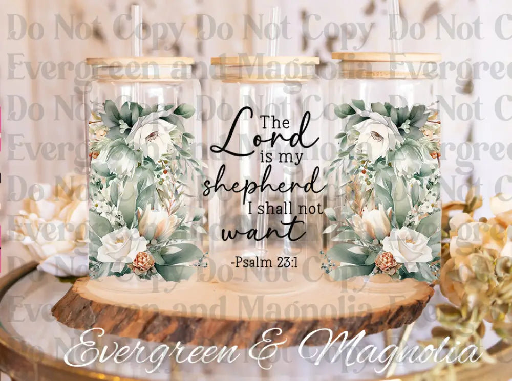 Bible Verse The Lord Is My Shepherd UV DTF print