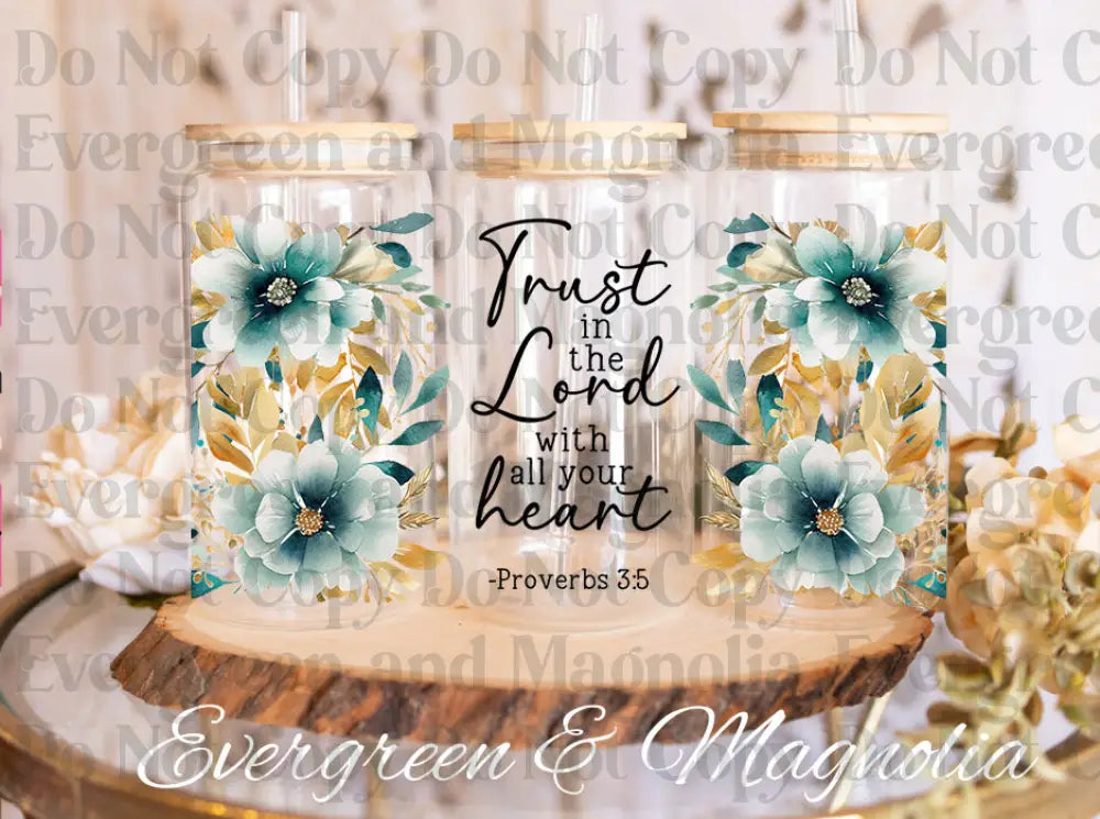 Bible Verse Trust In The Lord UV DTF print