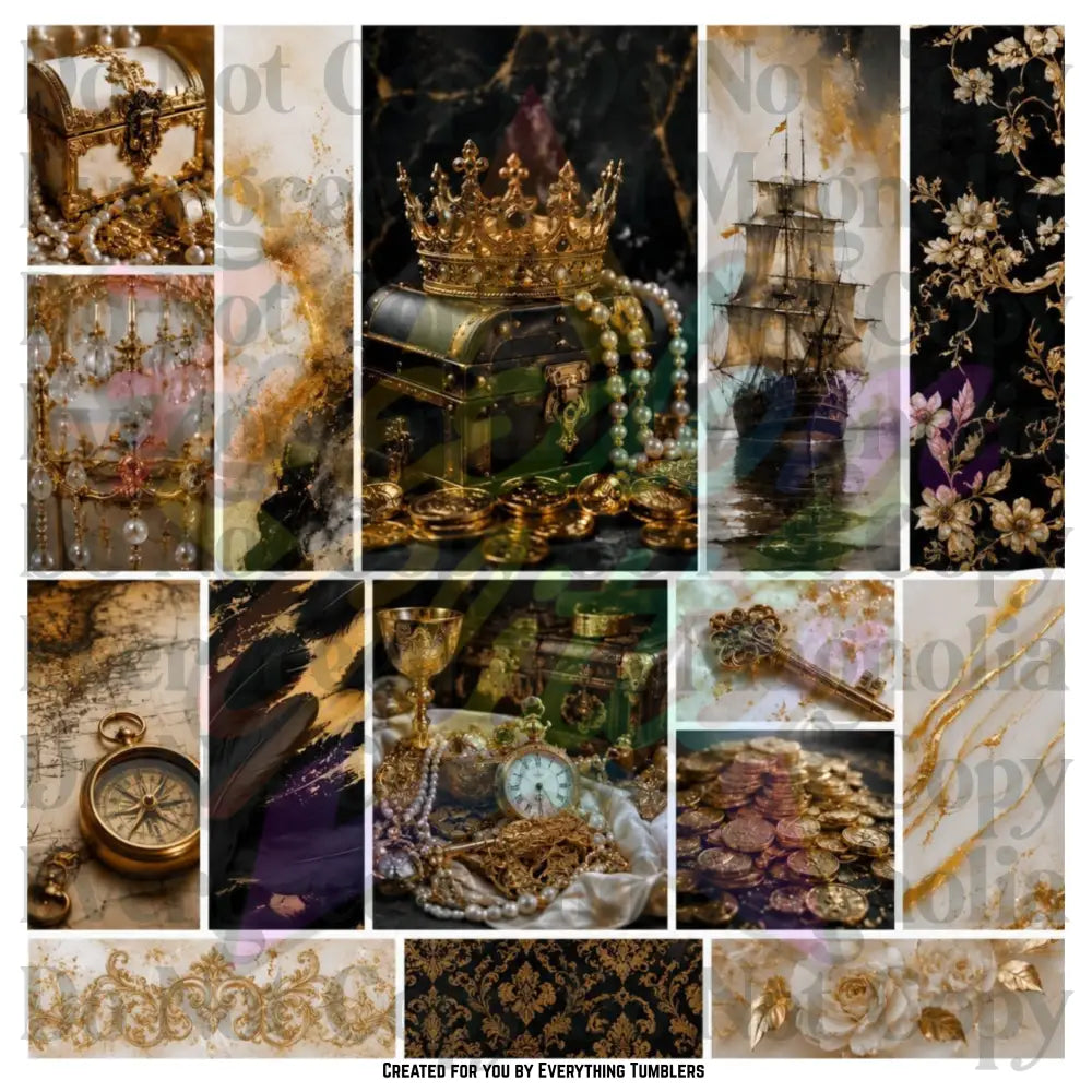 Black, White & Gold Luxury (Printed Vinyl)