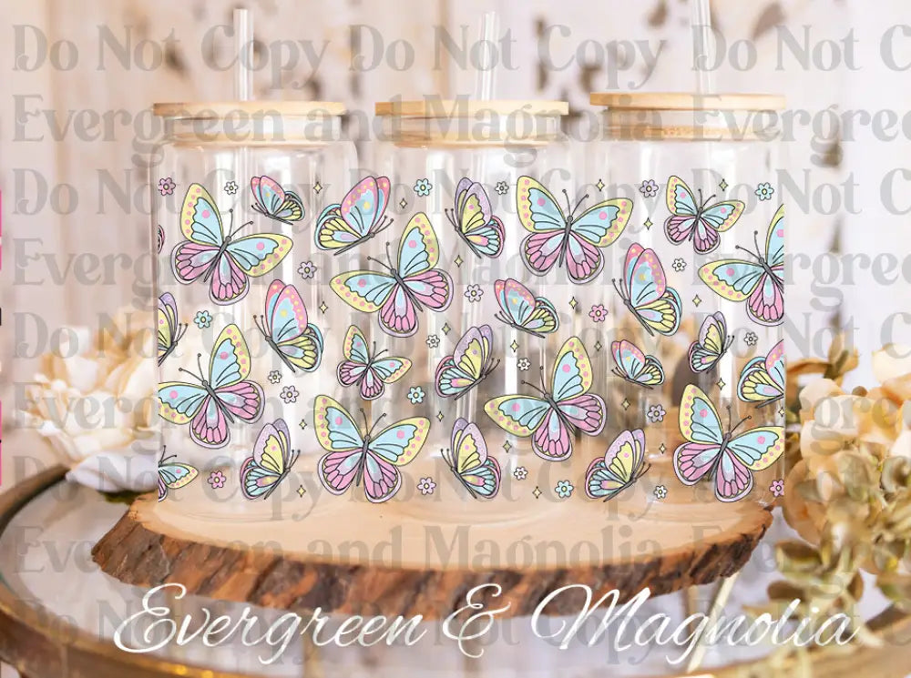 ButterfliesCup UV DTF print