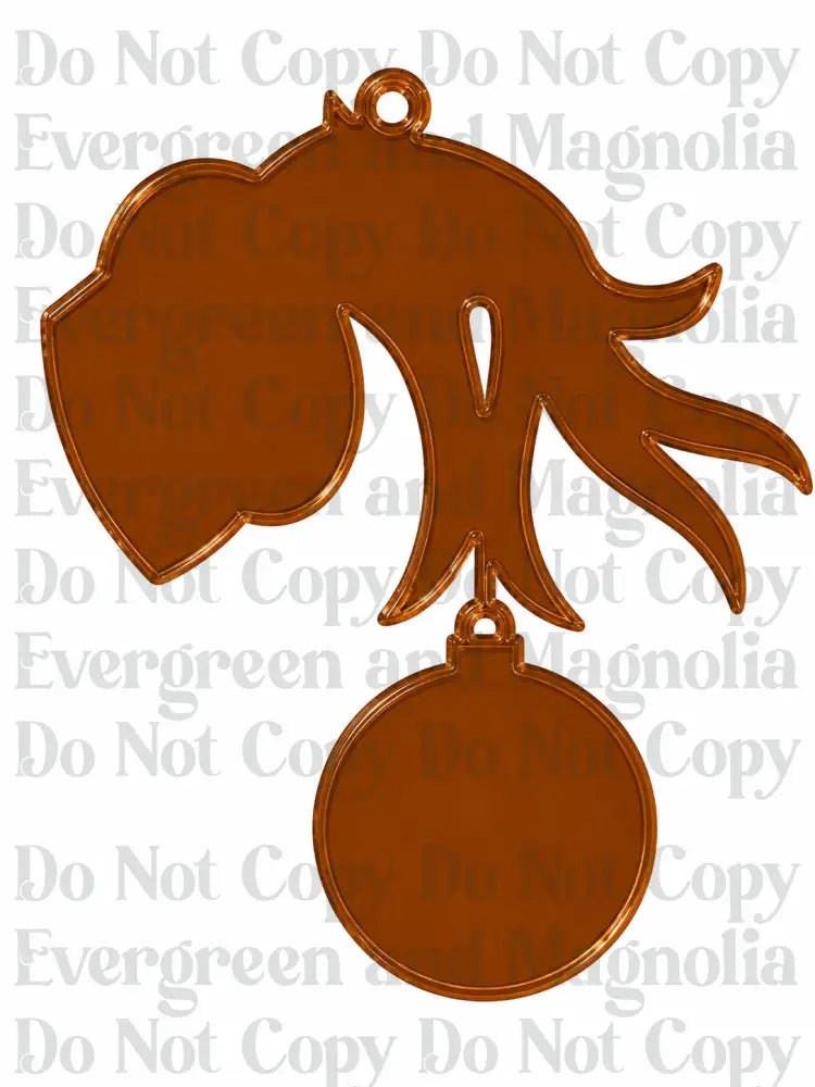 Mean One Hand Family Ornament Acrylic Blank – 4"