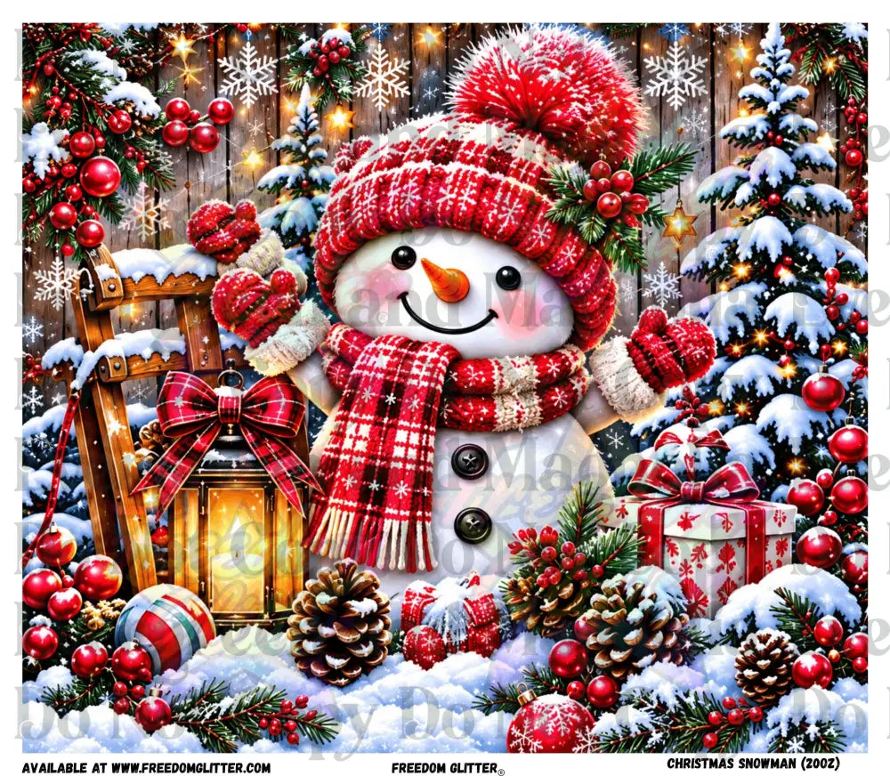 Christmas Snowman Tumbler Wrap (Printed Vinyl)