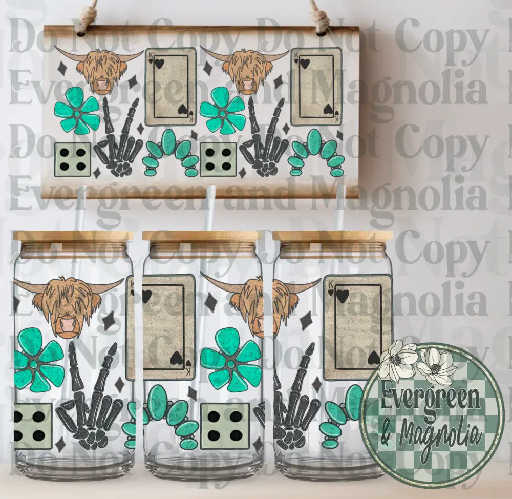 Faux Embroidered Highland Collage Wrap