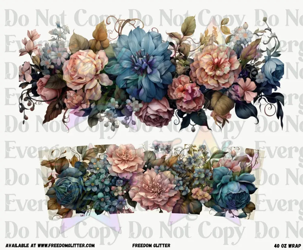 Cottage Floral 40oz Wrap (Printed Vinyl)