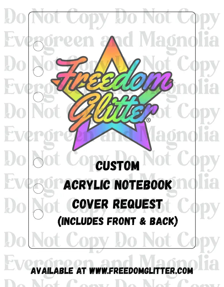 Custom Acrylic Notebook Cover Request