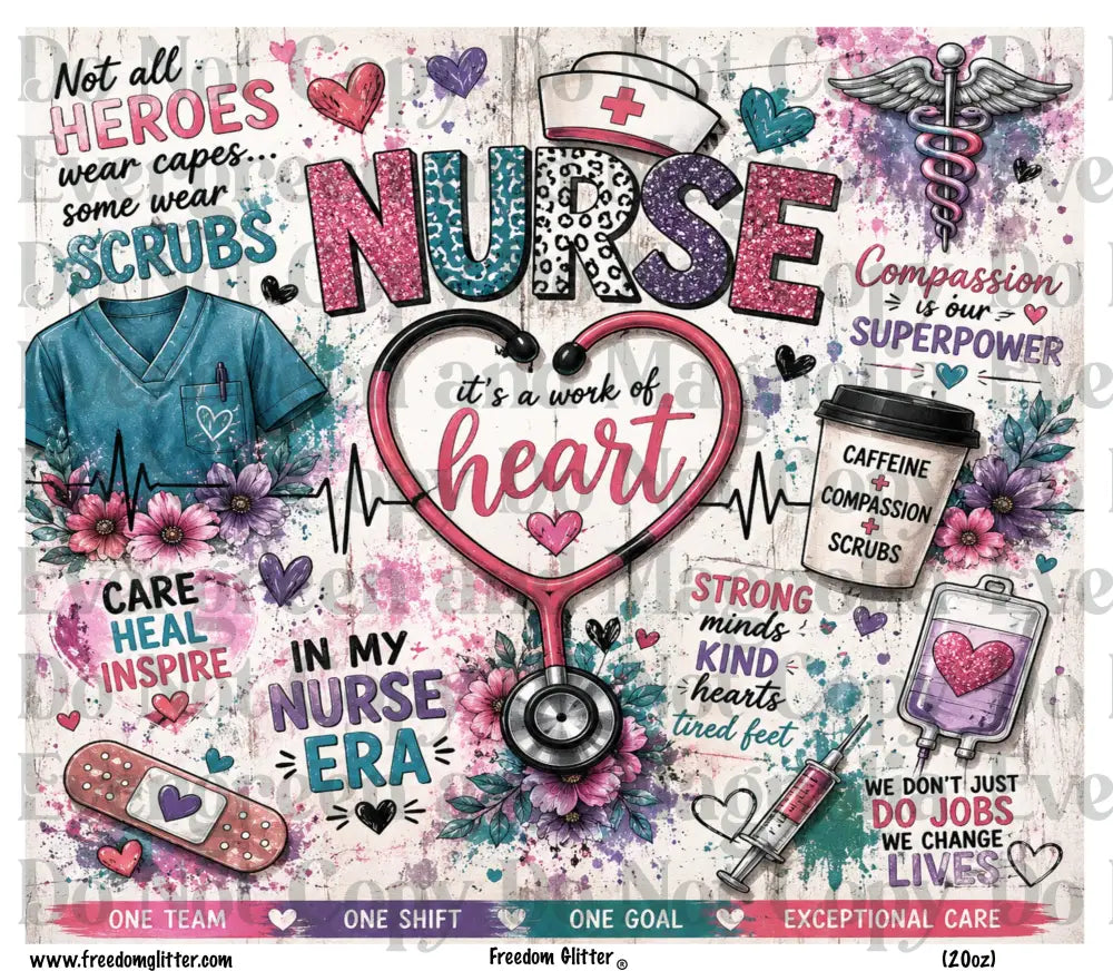 Cute Nurse Tumbler Wrap (Printed Vinyl)