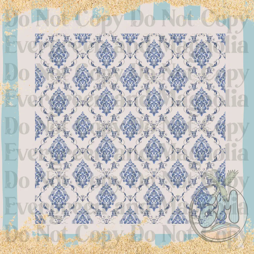 Blue french pattern