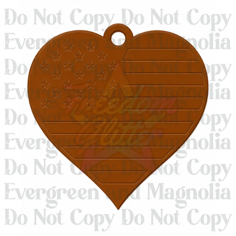 Patriotic Heart Acrylic Ornament Blank – 4"