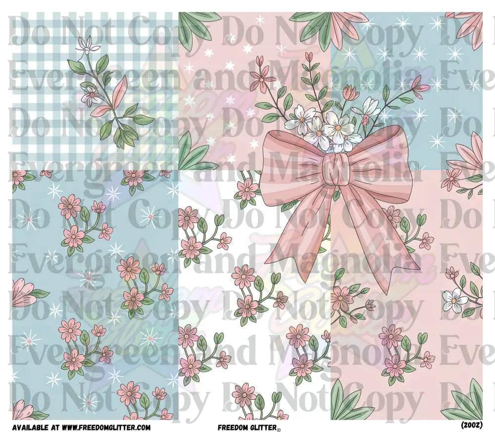 Floral Patches & Bow 1 (Printed Vinyl)