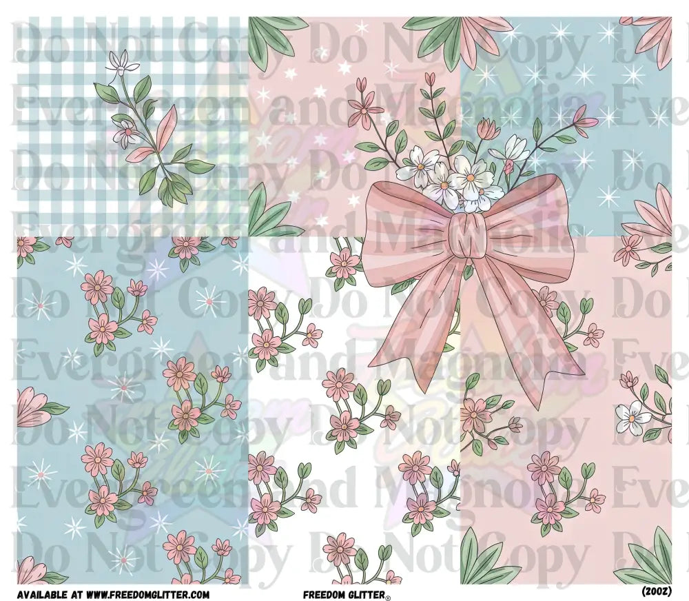 Floral Patches & Bow 1 (Printed Vinyl)