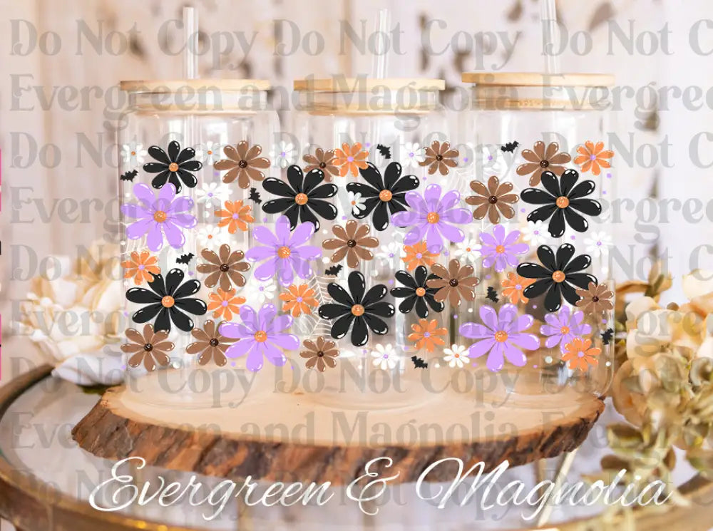 Halloweenwildflowerswrap UV DTF print