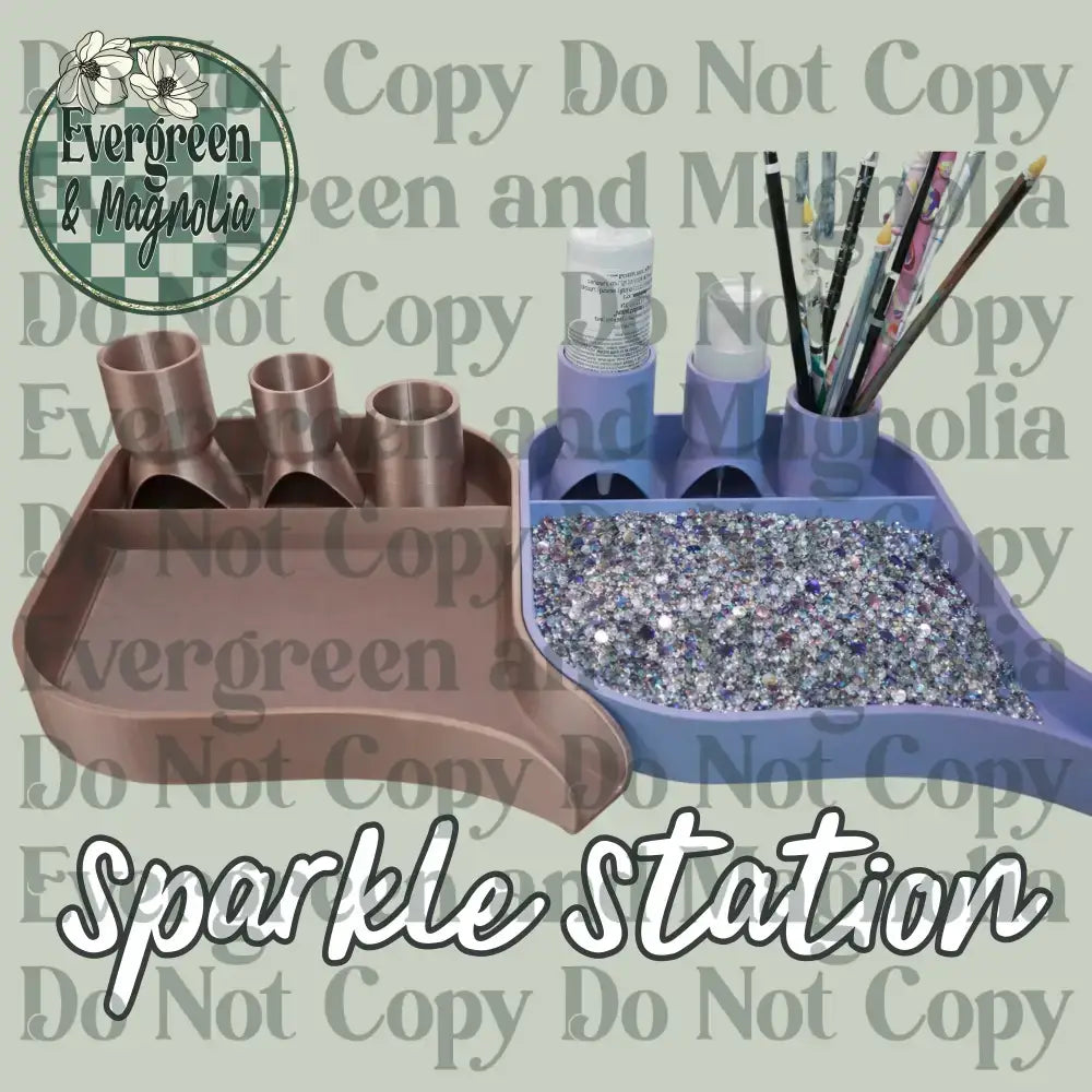 Sparkle Station (Bluish silver silk)