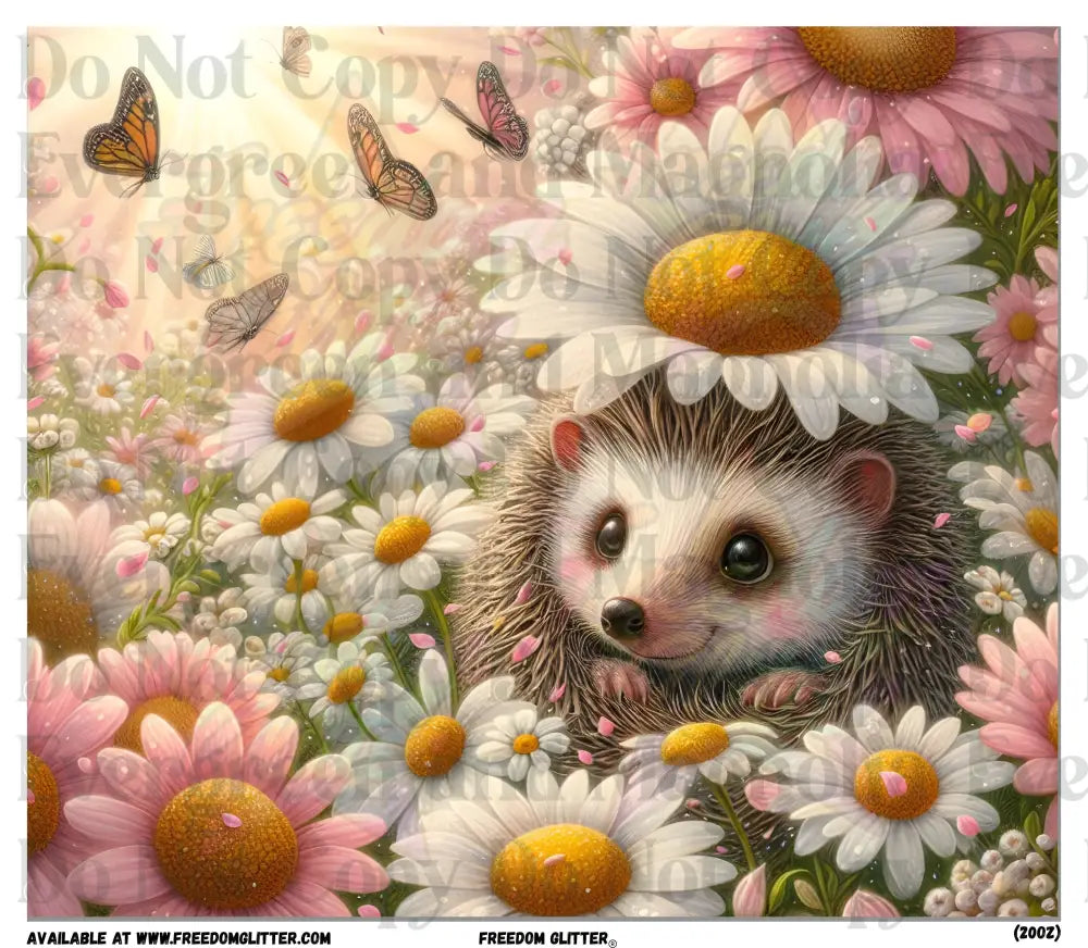 Hedgehog & Daisies (Printed Vinyl)