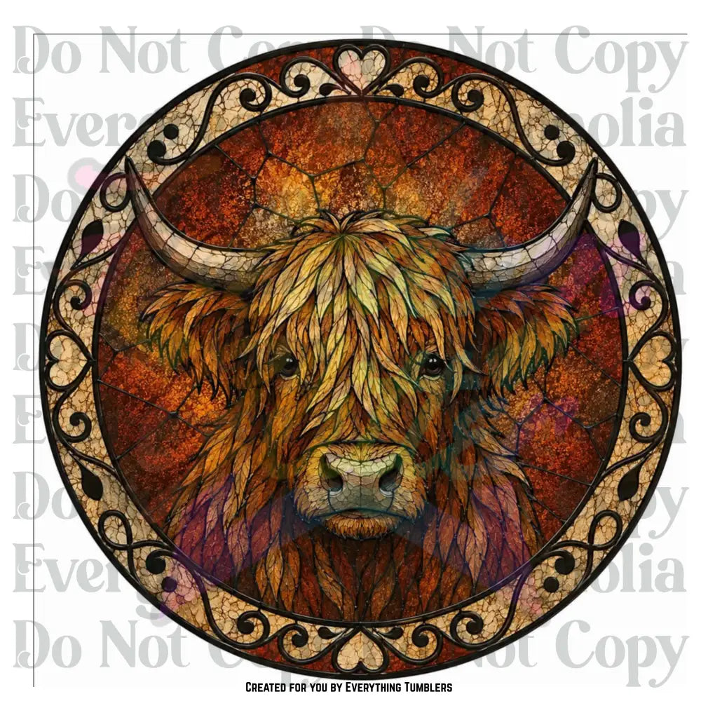 Highland Stained Glass Circle (Printed Vinyl)