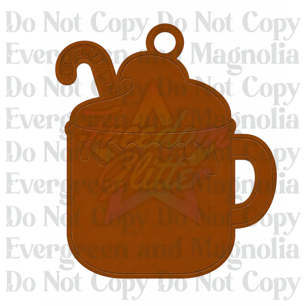 Hot Cocoa Mug Acrylic Ornament Blank – 4"