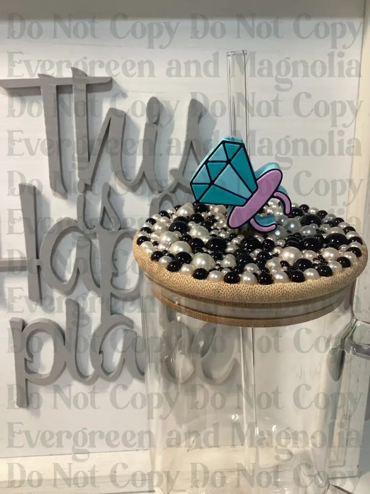 Ring pop Teal Straw Topper 10mm