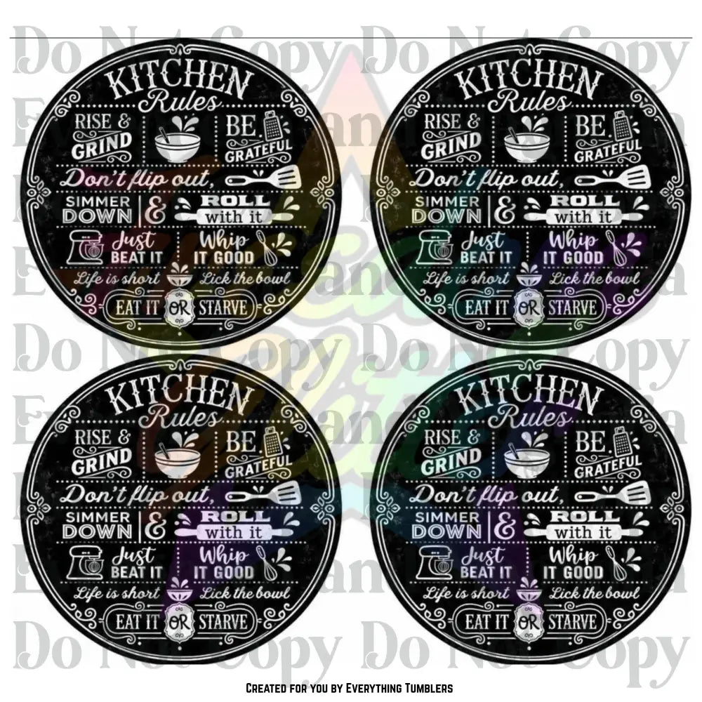 Kitchen Rules 4 Circles (Printed Vinyl)