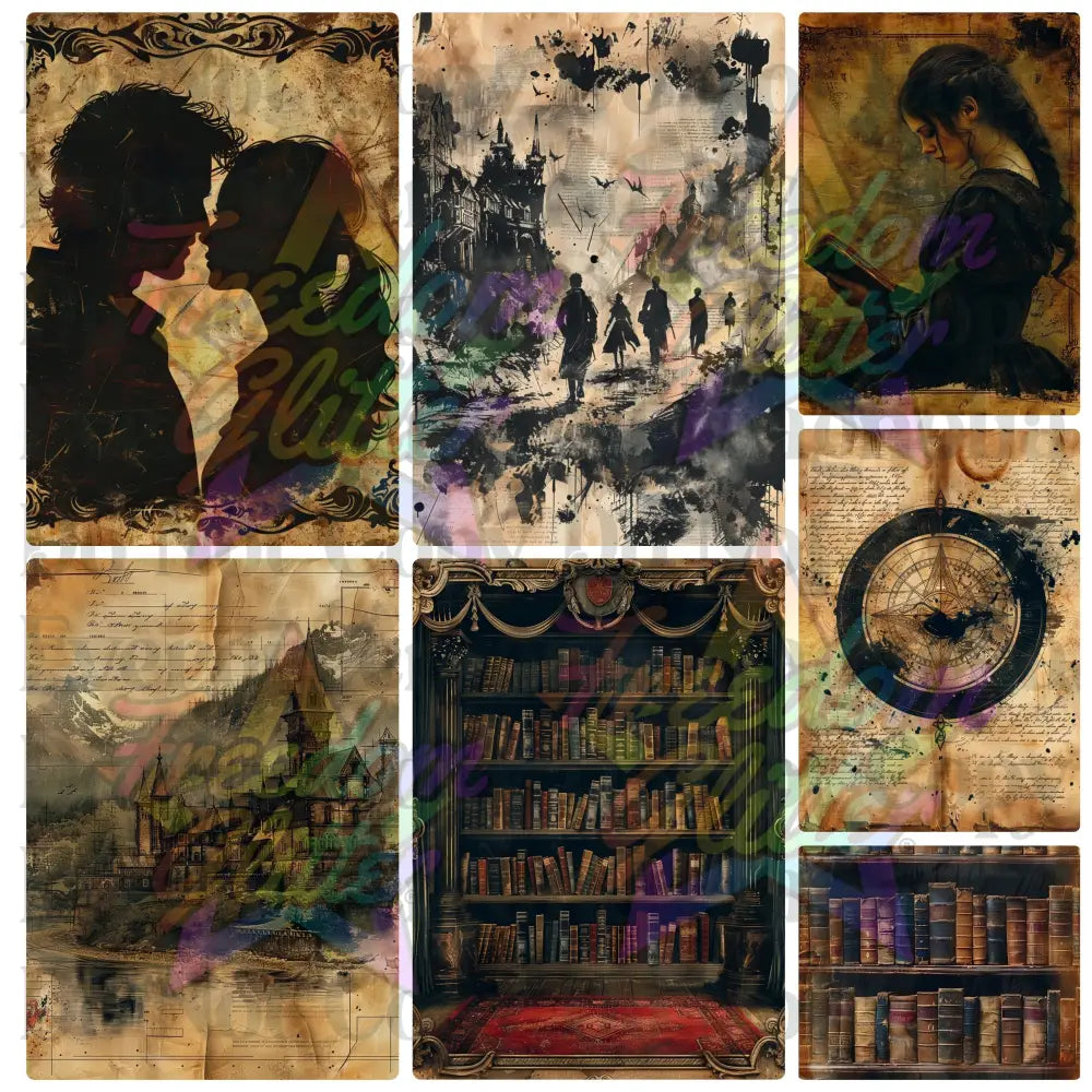 Mixed Image Sheet - Dark Academia 1 (Printed Vinyl)