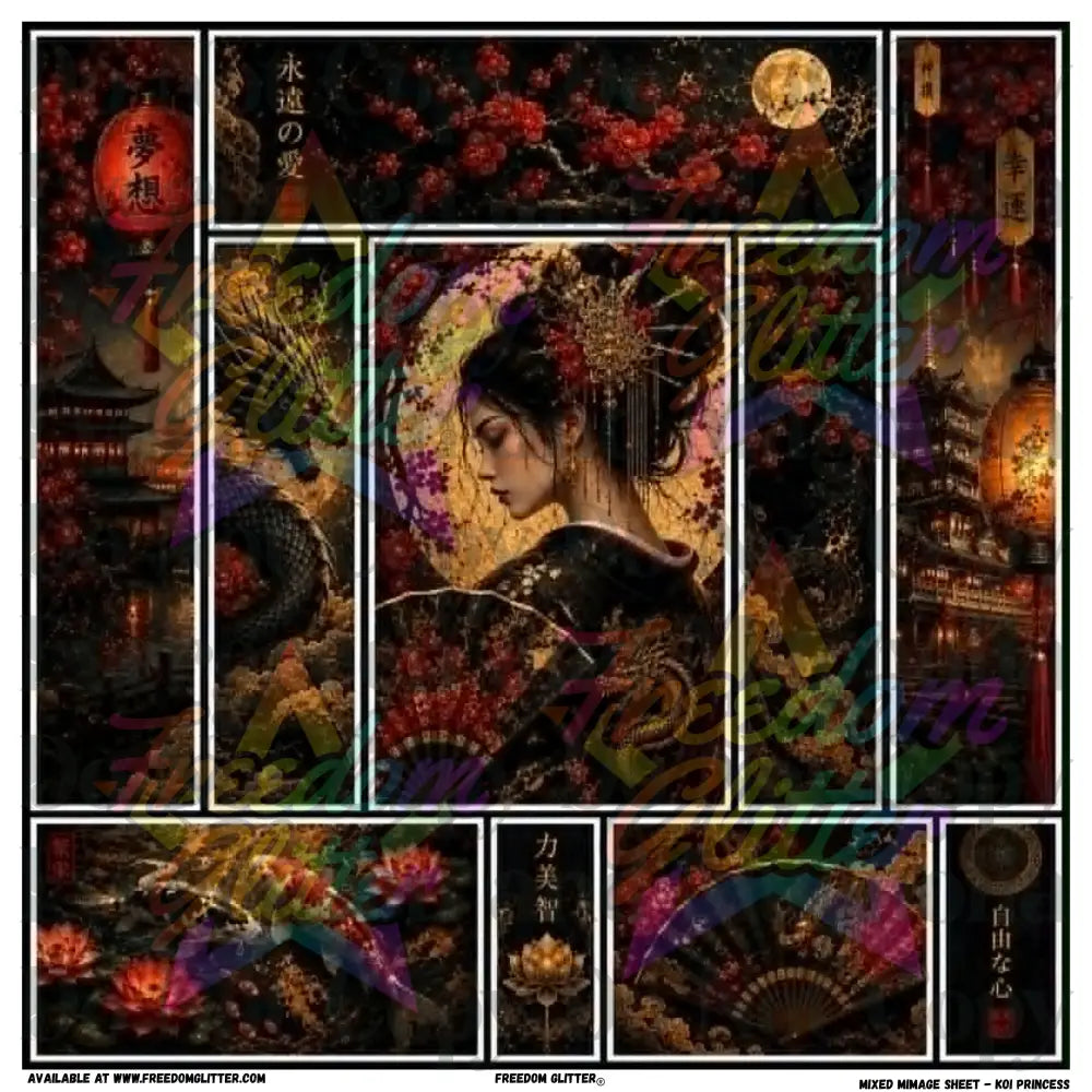Mixed Image Sheet - Koi Princess (Printed Vinyl)