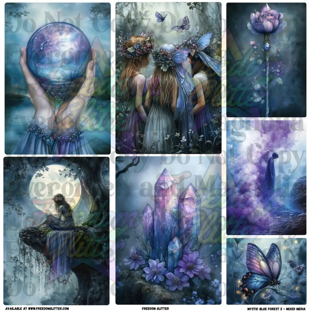 Mixed Image Sheet - Mystic Blue Forest 2 (Printed Vinyl)