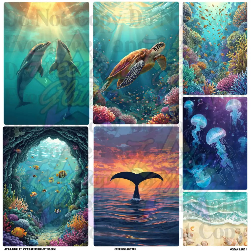 Mixed Image Sheet - Ocean Life 1 (Printed Vinyl)