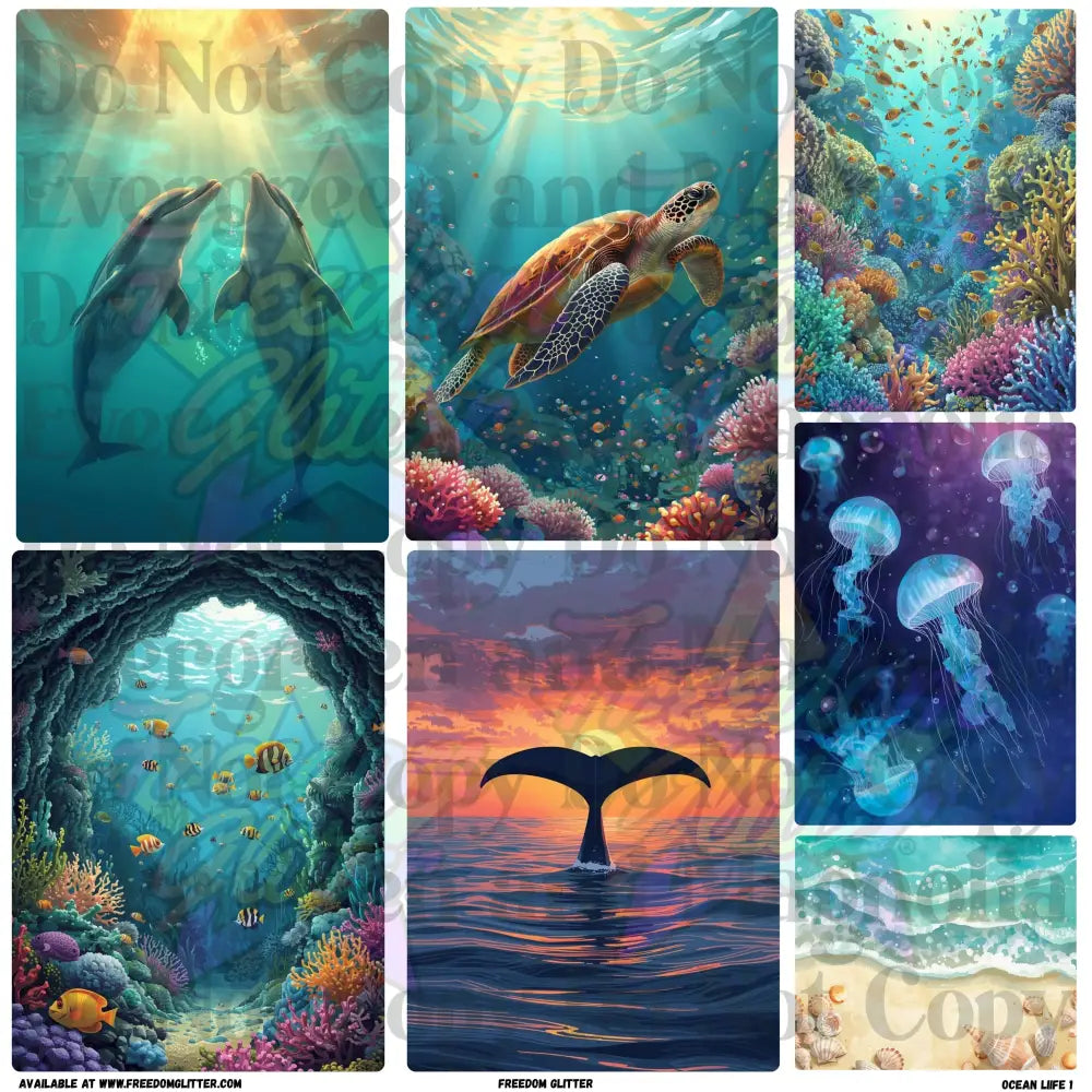 Mixed Image Sheet - Ocean Life 1 (Printed Vinyl)