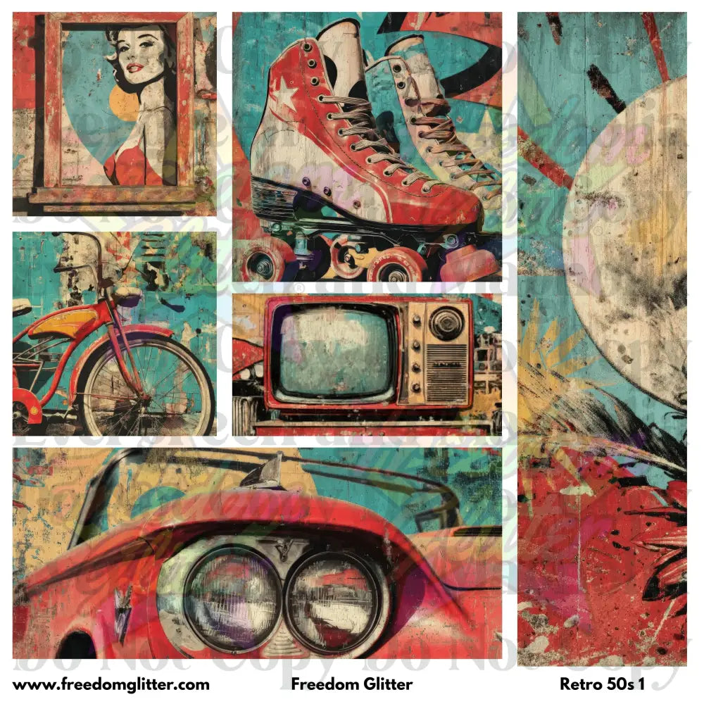 Mixed Image Sheet - Retro 50s 1 (Printed Vinyl)
