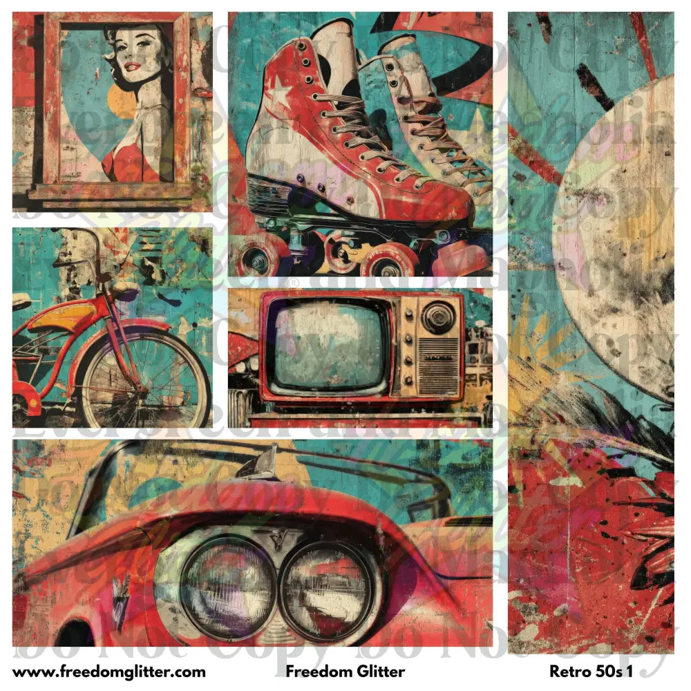 Mixed Image Sheet - Retro 50s 1 (Printed Vinyl)