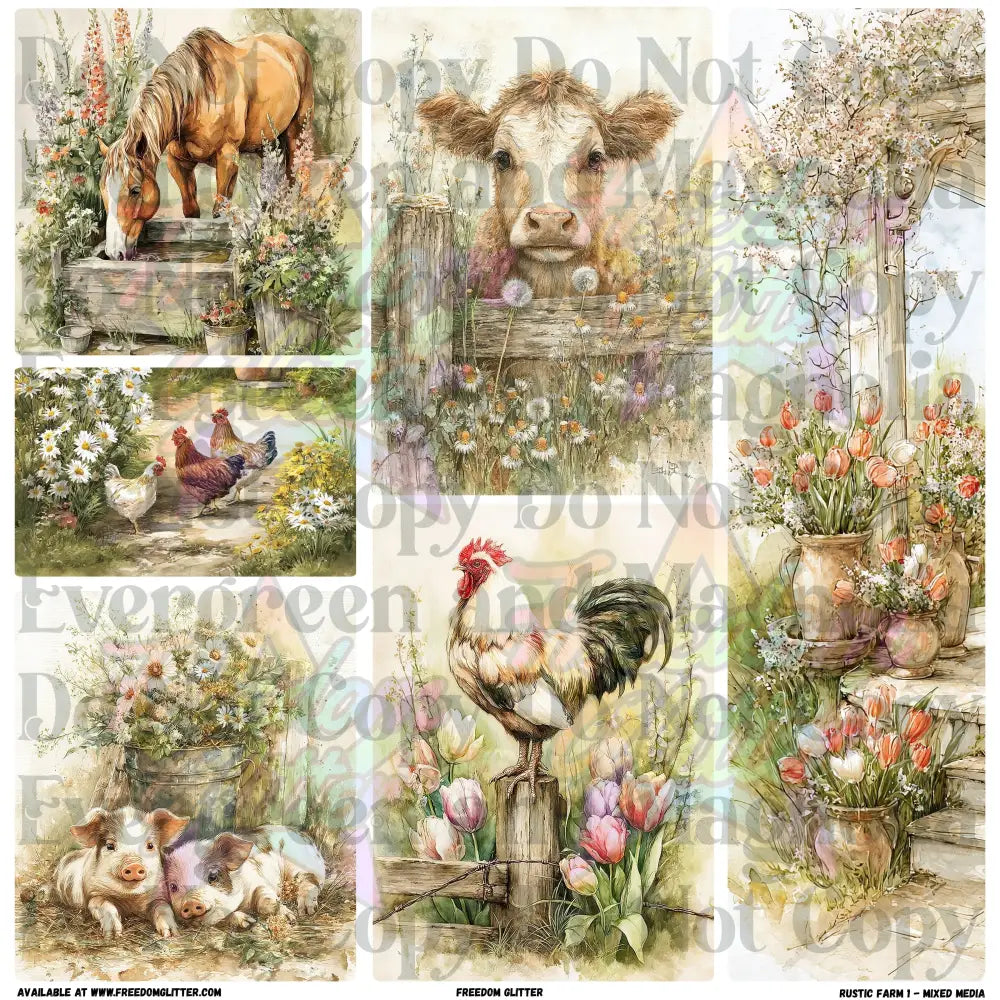 Mixed Image Sheet - Rustic Farm 1 (Printed Vinyl)