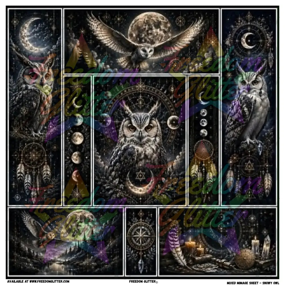 Mixed Image Sheet - Snowy Owl (Printed Vinyl)