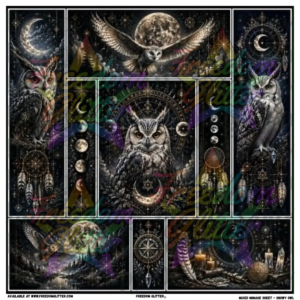 Mixed Image Sheet - Snowy Owl (Printed Vinyl)