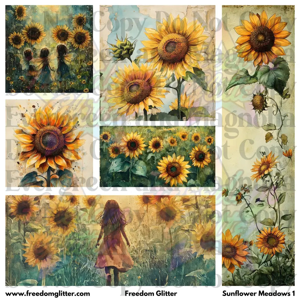 Mixed Image Sheet - Sunflower Meadows 1 (Printed Vinyl)