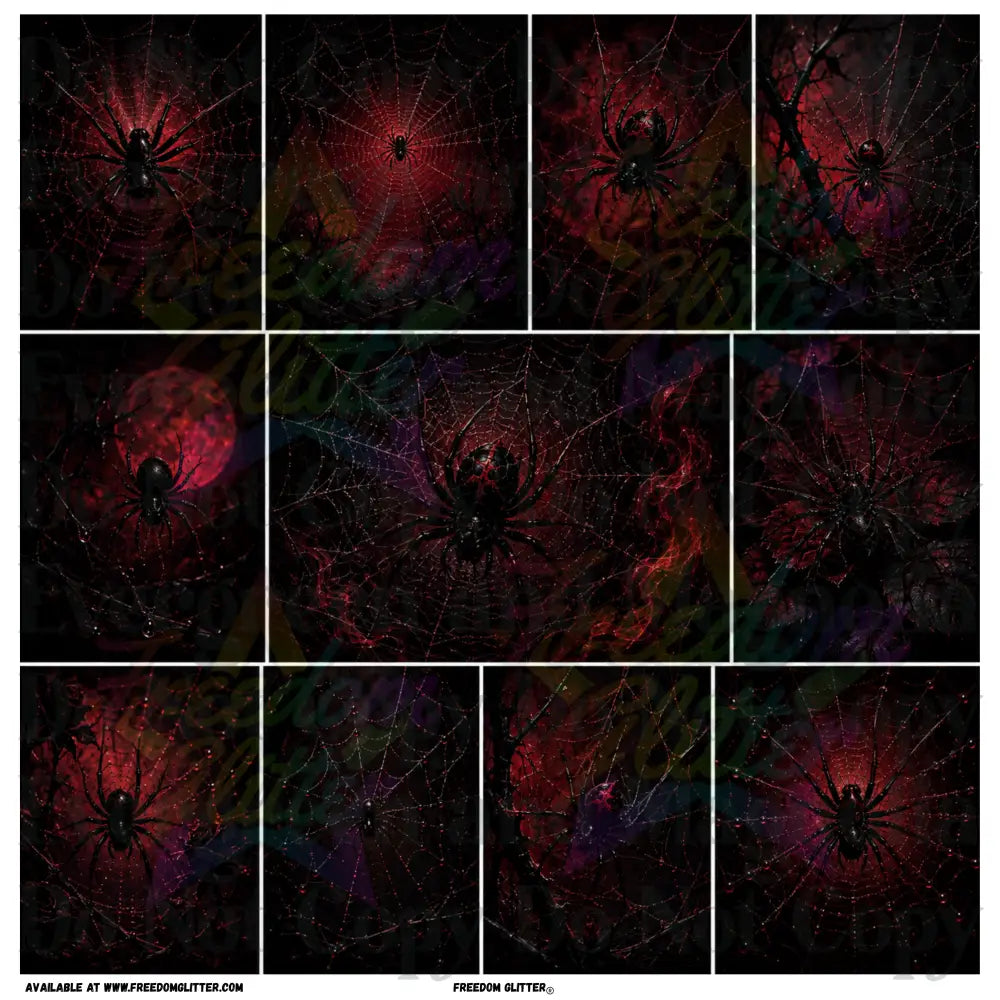 Mixed Image - Red Spiders & Webs (Printed Vinyl)