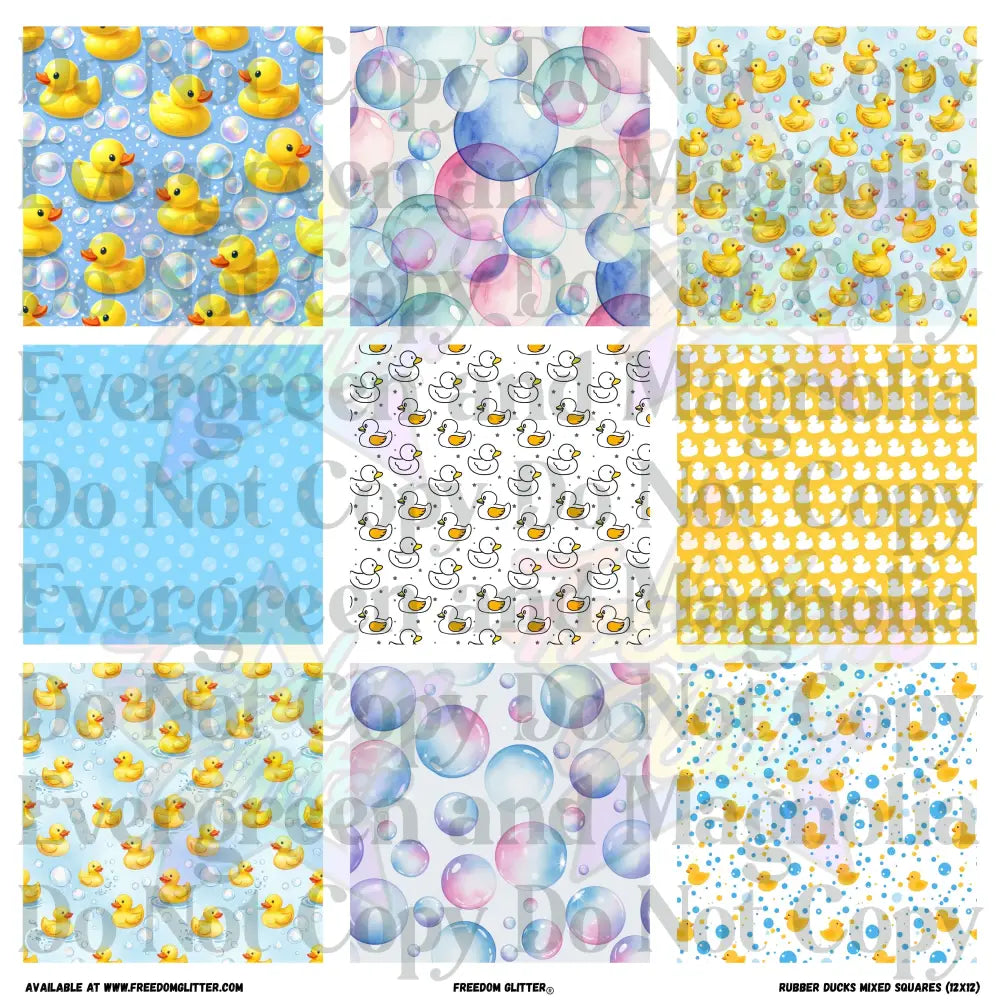 Mixed Squares - Rubber Duckies (Printed Vinyl)