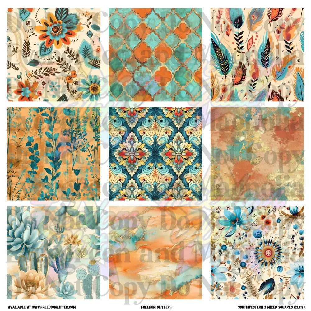 Mixed Squares - Southwestern 2 (Printed Vinyl)